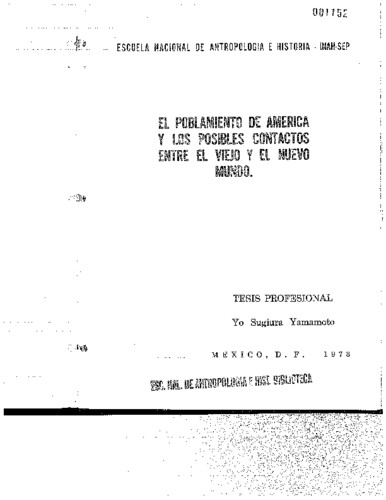 El poblamiento de América y los posibles contactos entre el viejo y el nuevo mundo