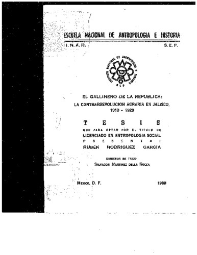 El gallinero de la república: la contrarrevolución agraria en Jalisco, 1910-1920
