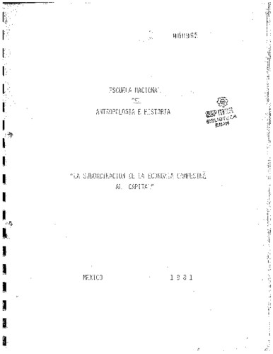 La subordinación de la economía campesina al capital