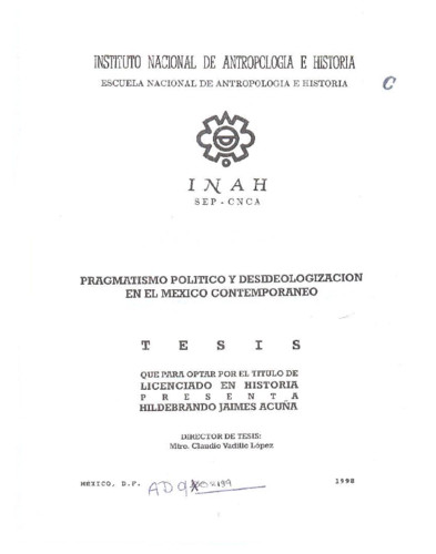 Pragmatismo político y desideologización en el México contemporaneo