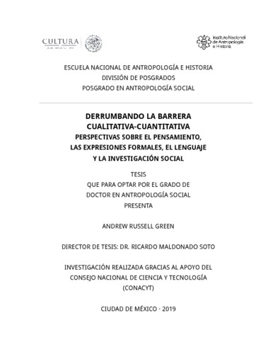 Derrumbando la barrera cualitativa-cuantitativa perspectivas sobre el pensamiento, las expresiones formales, el lenguaje y la investigación social