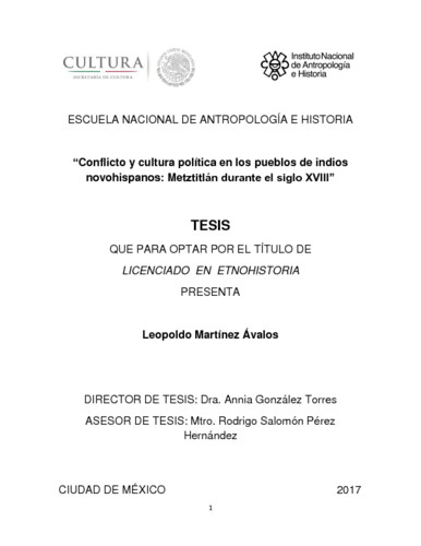 Conflicto y cultura política en los pueblos de indios novohispanos: