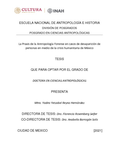 La praxis de la Antropología Forense en casos de desaparición de personas en medio de la crísis humanitaria de México