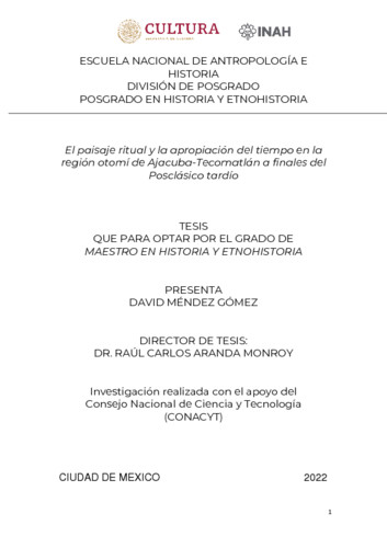 El paisaje ritual y la apropiación del tiempo en la región otomí de Ajacuba-Tecomotlán a finales del posclásico tardío