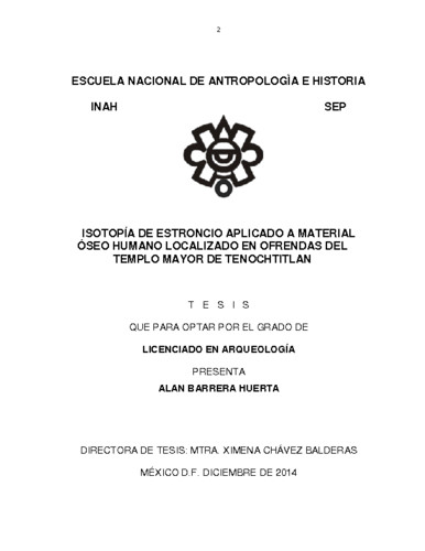 Isotopia de estroncio aplicado a material óseo humano localizado en ofrendas del Templo Mayor de Tenochtitlan