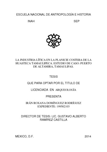 La industria lítica en la planicie costera de la huasteca tamaulipeca