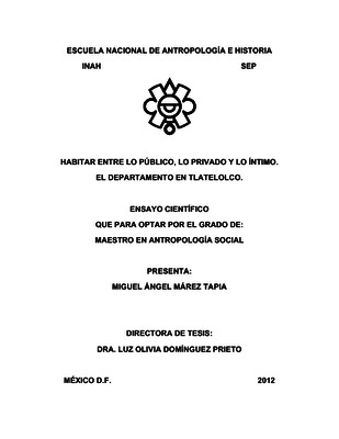 Habitar entre lo público, lo privado y lo íntimo. El departamento en Tlatelolco
