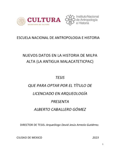 Nuevos datos en la historia de Milpa Alta (La Antigua Malacateticpac)