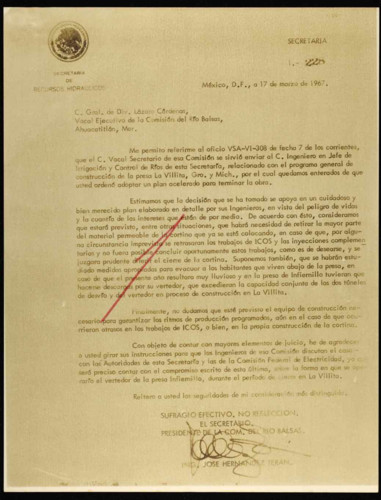 Vida laboral del general Lázaro Cárdenas: Adopción de un nuevo plan de trabajo para La Villita