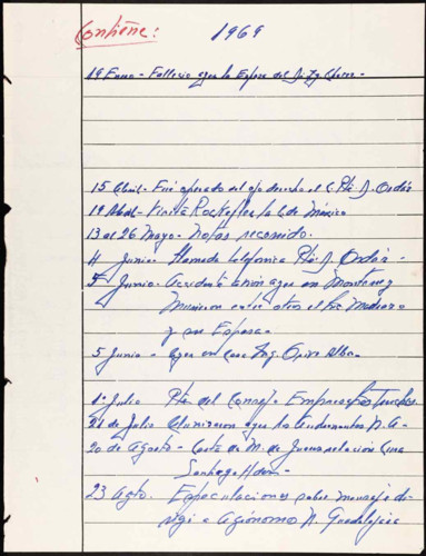 Memorias del general Lázaro Cárdenas: Año 1969