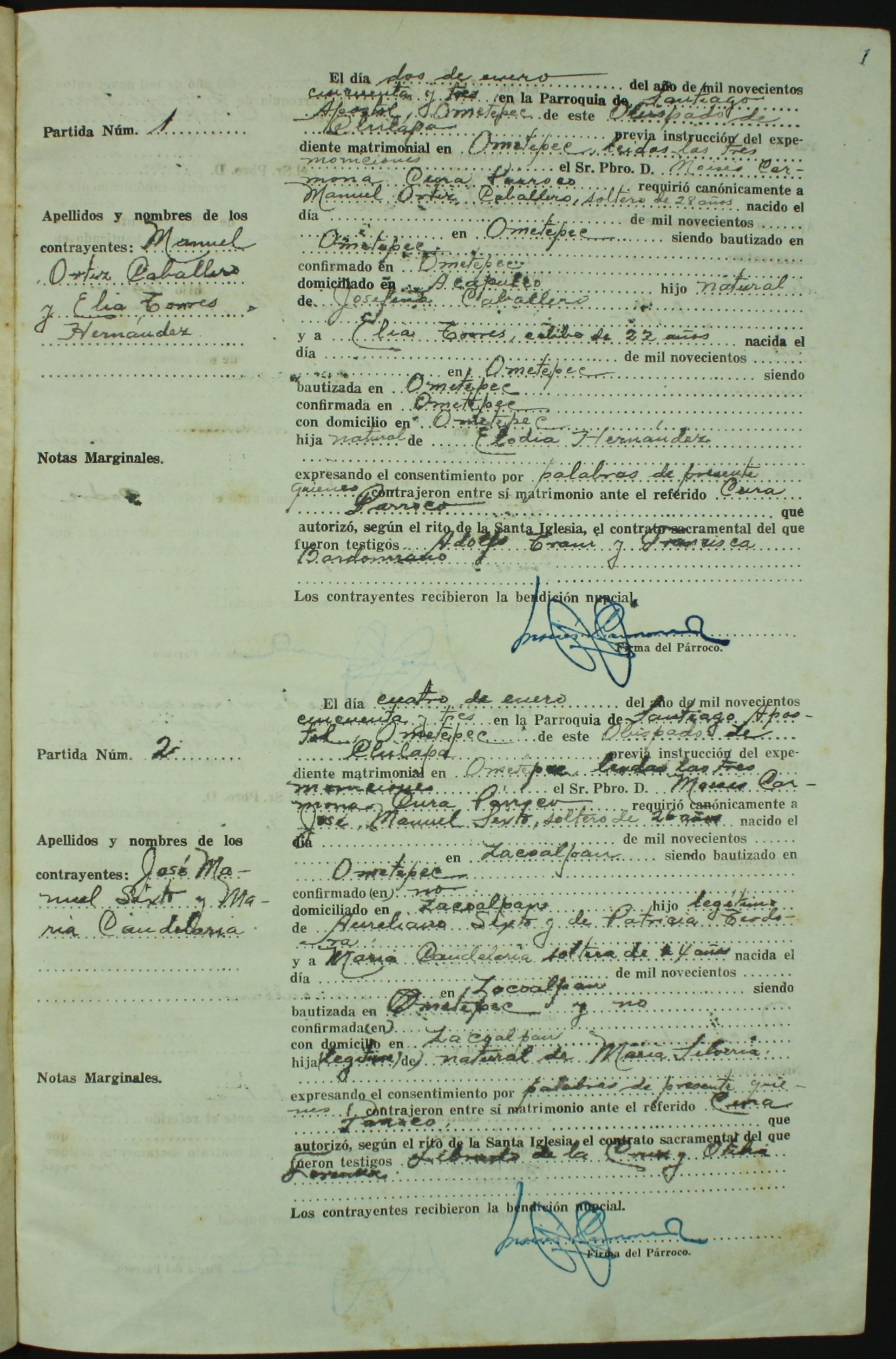 Libro 23. Matrimonios, 1953-1955. Archivo Parroquial de Santiago Apóstol. Sección Sacramental 