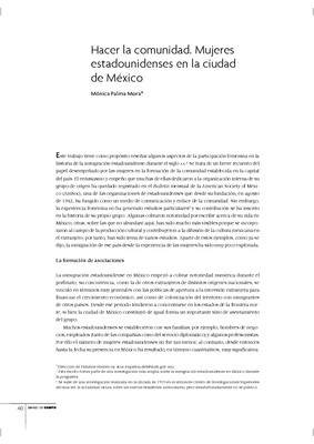 Hacer la comunidad. Mujeres estadounidenses en la ciudad de México