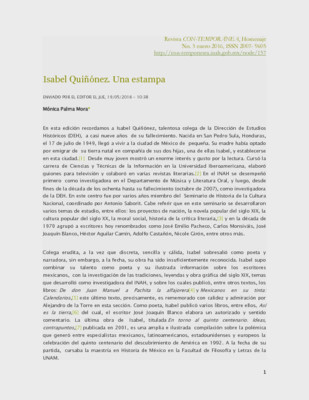 Isabel Quiñónez. Una estampa