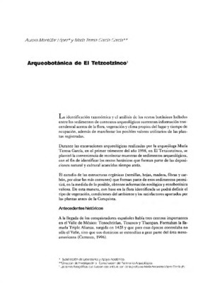 Arqueobotánica de El Tetzcotzinco