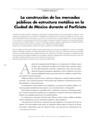 La construcción de los mercados públicos de estructura metálica en la Ciudad de México durante el Porfiriato