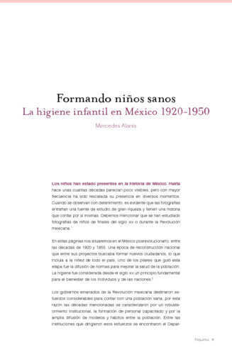 Formando niños sanos. La higiene infantil en México 1920-1950