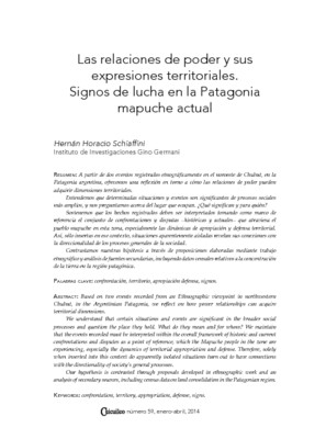 Las relaciones de poder y sus expresiones territoriales. Signos de lucha en la Patagonia mapuche actual