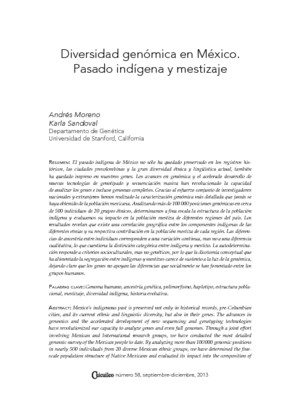 Diversidad genómica en México. Pasado indígena y mestizaje