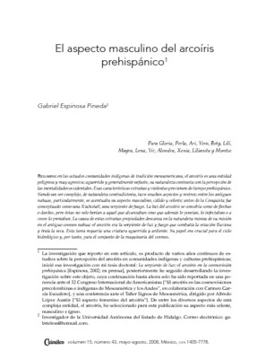 El aspecto masculino del arcoíris  prehispánico