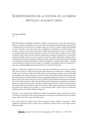 Sobrentendidos en la historia de los mayas antiguos: algunos casos