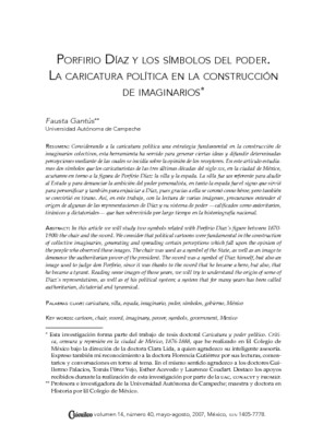 Porfirio Díaz y los símblos del poder. La caricatura política en la construcción de imaginarios