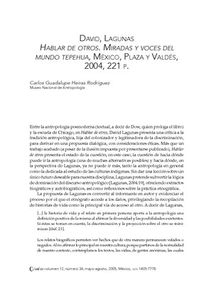 Hablar de otros. Miradas y voces del mundo Tepehua.