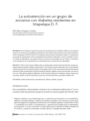 La autoatención en un grupo de ancianos con diabetes residentes en Iztapalapa D.F.