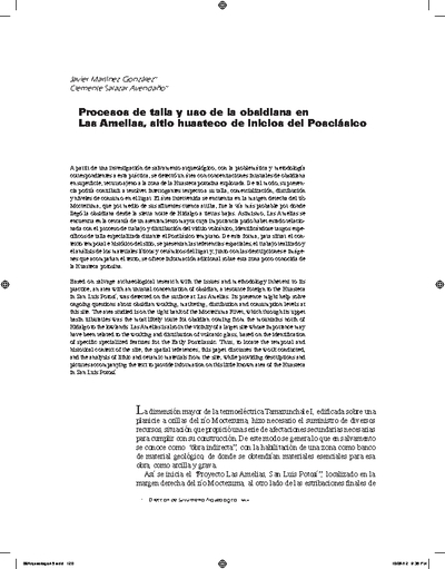 Procesos de talla y uso de la obsidiana en Las Amelias, sitio huasteco de inicios del Posclásico