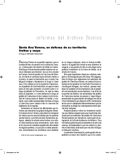 Santa Ana Yerene, en defensa de su territorio: límites y mapa