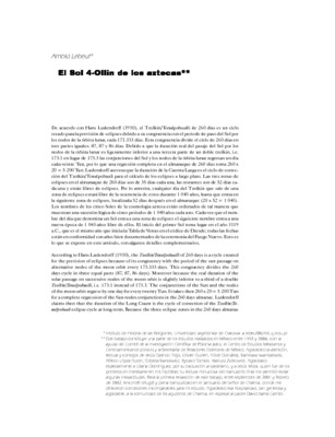 El Sol 4-Ollin de los aztecas