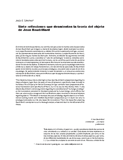 Siete reflexiones que desmienten la teoría del objeto de Jean Baudrillard