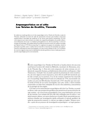 Arqueogeofísica en el sitio Los Teteles de Ocotitla, Tlaxcala