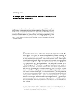 Ensayo pre iconográfico sobre Tlaltecuhtli, diosa de la Tierra