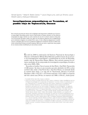 Investigaciones arqueológicas en Yucundaa, el pueblo viejo de Teposcolula, Oaxaca