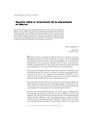 Apuntes sobre el surgimiento de la arqueología en México