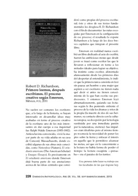 Robert D. Richardson, Primero leemos, después escribimos. El proceso creativo según Emerson, México, FCE, 2011.