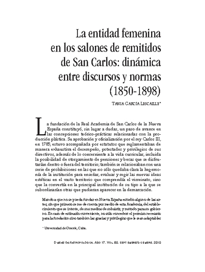 La entidad femenina en los salones de remitidos de San Carlos: dinámica entre discursos y normas (1850-1898)