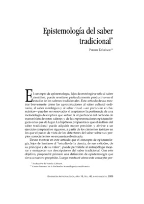 Epistemología del saber tradicional