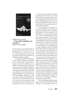 Felipe de la Lama, ... y los niños también van al exilio, México, Porrúa, 2006.