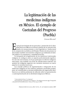 La legitimación de las medicinas indígenas en México. El ejemplo de Cuetzalan del Progreso (Puebla)