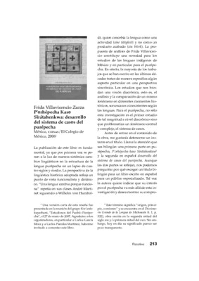 Frida Villavicencio Zarza, P’orhépecha Kaso Sïrátahenkwa: desarrollo del sistema de casos del purépecha, México, CIESAS/El Colegio de México, 2006.