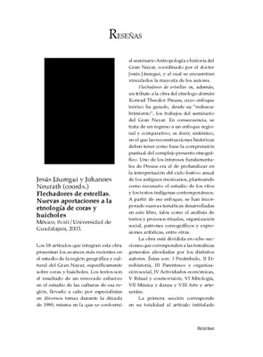 Jesús Jáuregui y Johannes Neurath (coords.), Flechadores de estrellas. Nuevas aportaciones a la etnología de coras y huicholes, México, INAH/ Universidad de Guadalajara, 2003.