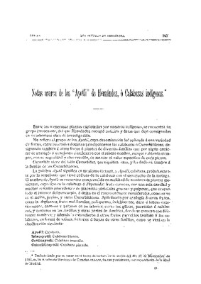 Notas acerca de los "ayotli" de Hernández o calabazas indígenas.