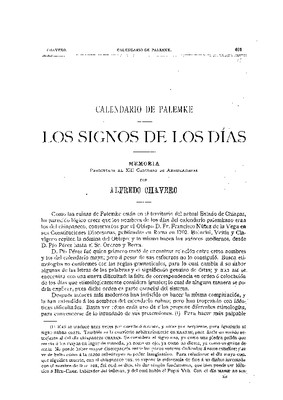 Calendario de Palemke. Los signos de los días.