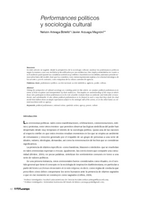 Performances políticos y sociología cultural