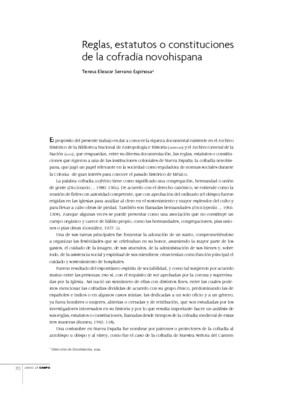 Reglas, estatutos o constituciones de la cofradía novohispana