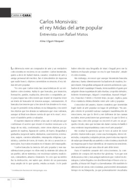 Carlos Monsiváis: el rey Midas del arte popular Entrevista con Rafael Matos