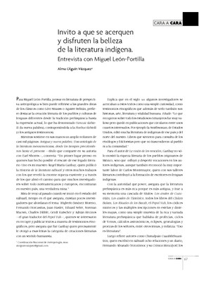 Invito a que se acerquen y disfruten la belleza de la literatura indígena. Entrevista con Miguel León-Portilla