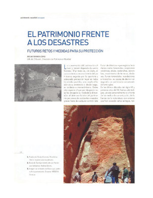 El patrimonio frente a los desastres. Futuros retos y medidas para su reconstrucción