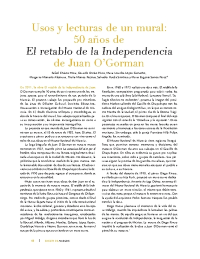 Usos y lecturas de un mural: 50 años de El retablo de la Independencia de Juan O’Gorman